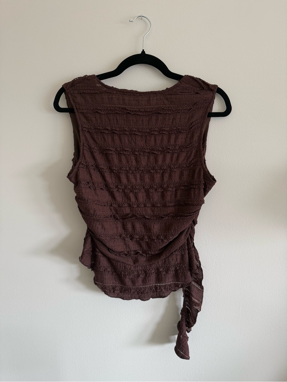 Sleeveless V-Neck Wrap Top in Deep Brown - Picture 4 of 5